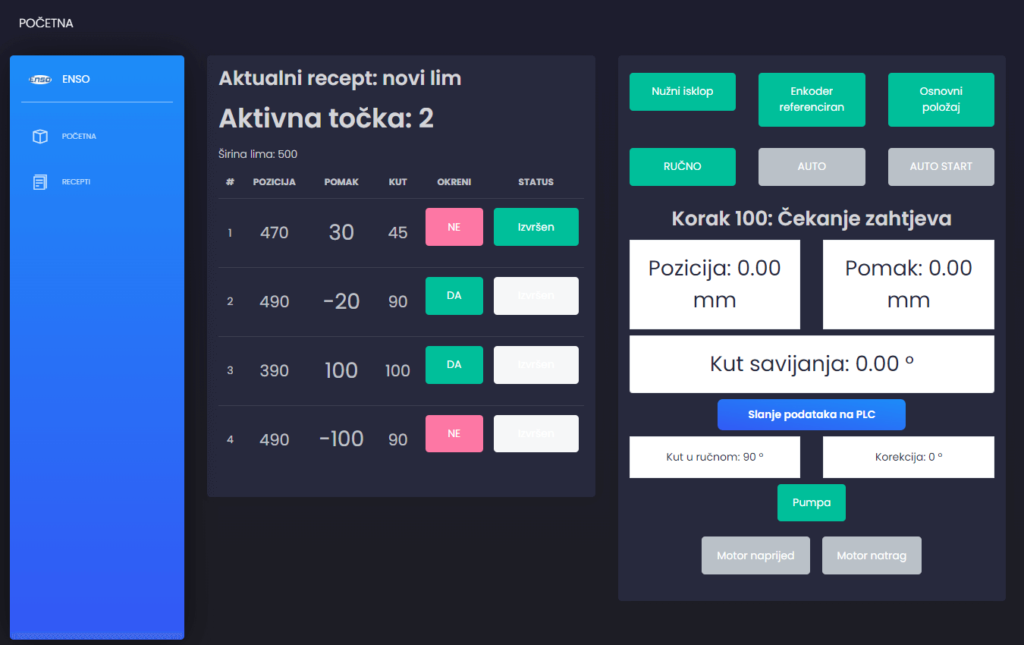SCADA web application for machine monitoring