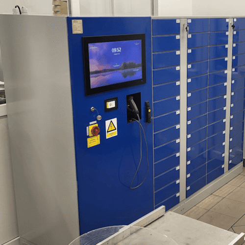 Parcel locker side view