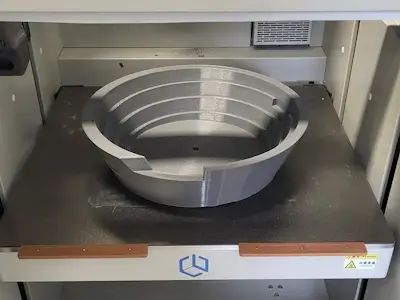 Digital fabrication of the ENSO sorting bowl: 3D printing of high-strength polymers for superior precision and rapid geometry optimization.